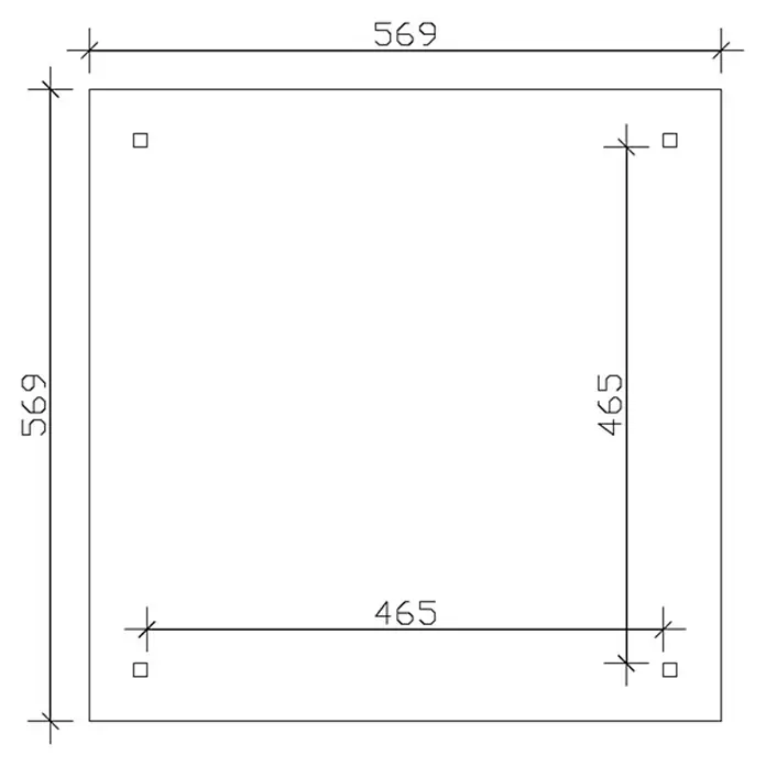 Skan Holz Pavillon Cannes 4 - L x B: 569 x 569 cm, Natur - Skizze