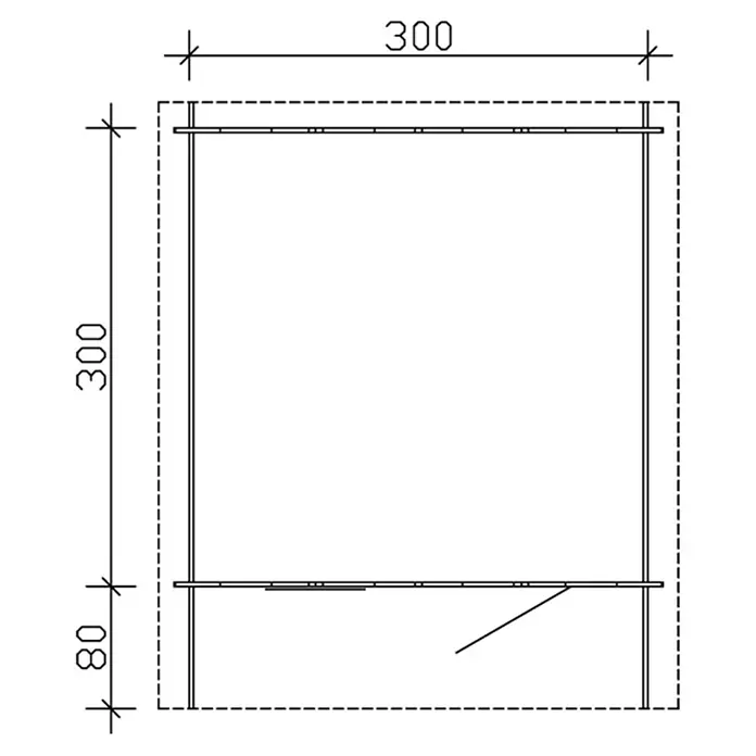 Skan Holz Gartenhaus Como 3 - B x T: 340 x 400 cm, 9 m², Wandstärke: 28 mm - Skizze