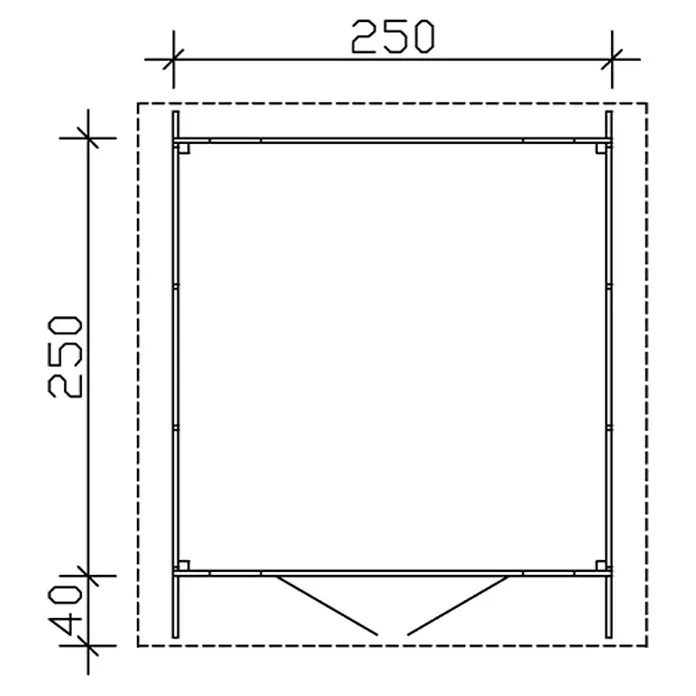 Skan Holz Gartenhaus Delft - B x T: 290 x 310 cm, Holz, 6,25 m², Wandstärke: 28 mm, Schwedenrot - Skizze
