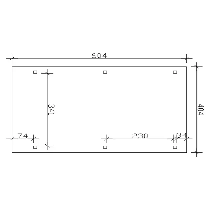 Skan Holz Carport Emsland - B x T: 404 x 604 cm, Einfahrtshöhe: 353 cm, Geeignet für: Caravans, Schiefergrau - Skizze