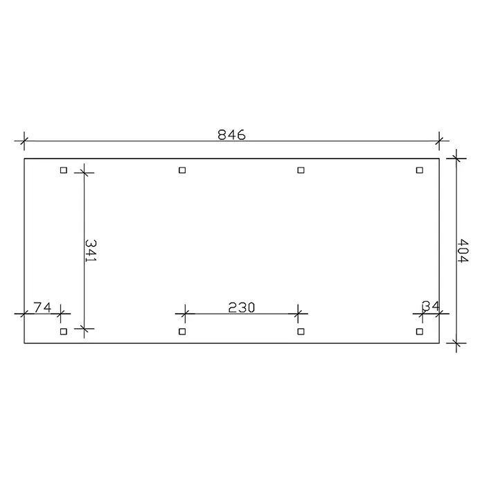 Skan Holz Carport Emsland - B x T: 404 x 846 cm, Nussbaum - Skizze