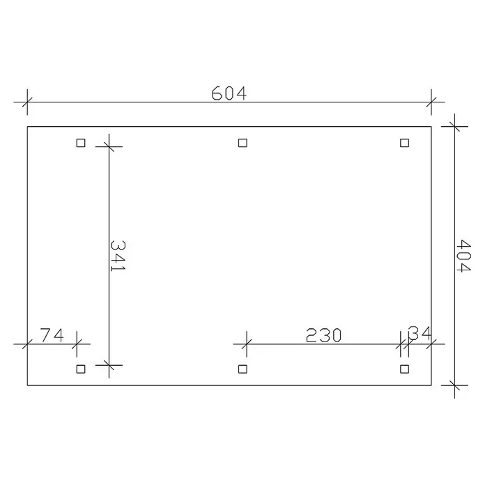 Skan Holz Carport Emsland - L x B: 604 x 404 cm, Einfahrtshöhe: 223 cm, Grün, Materialspezifizierung Dach: Aluminium - Skizze