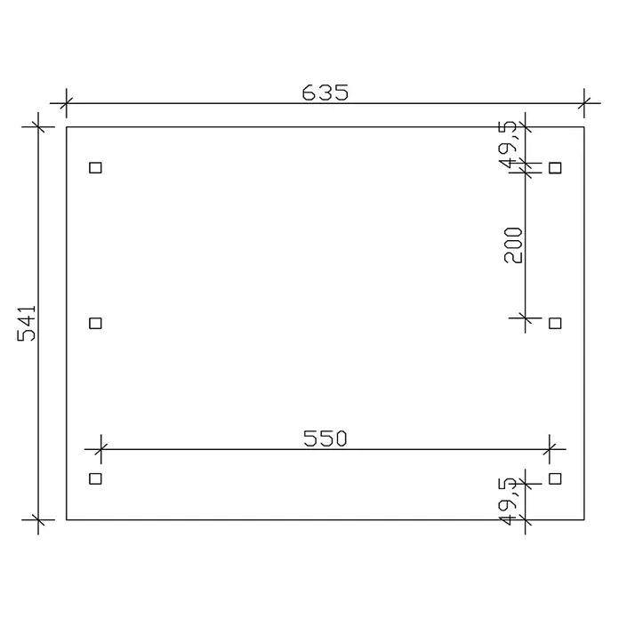 Skan Holz Doppelcarport Franken - L x B: 541 x 635 cm, Einfahrtshöhe: 220 cm, Natur - Skizze