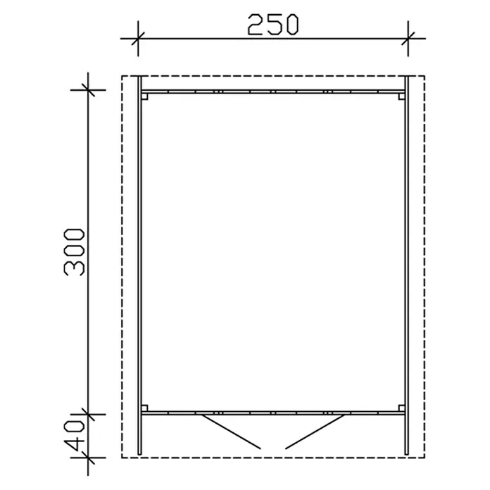 Skan Holz Gartenhaus Hengelo - B x T: 280 x 355 cm, Holz, 7,5 m², Wandstärke: 28 mm, Schwedenrot - Skizze