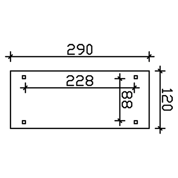 Skan Holz Kaminholzregal Lars 2 - 100 x 240 x 247 cm, Holz, Nussbaum - Skizze