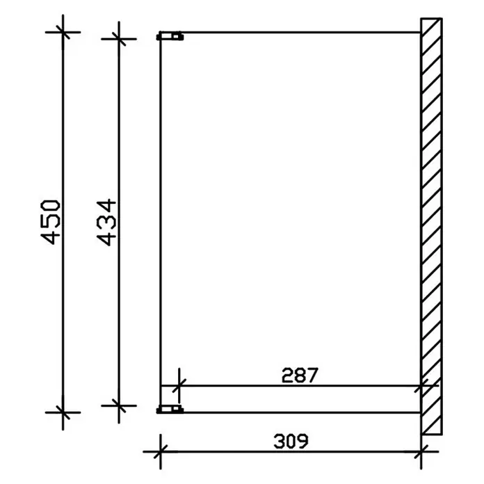 Skan Holz Terrassenüberdachung Novara - L x T: 450 x 309 cm, Polycarbonat, Natur - Skizze