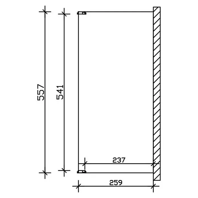 Skan Holz Terrassenüberdachung Novara - L x T: 557 x 259 cm, Polycarbonat, Eiche Hell - Skizze