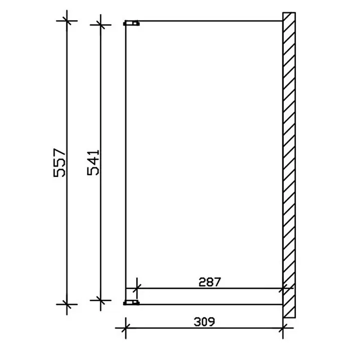 Skan Holz Terrassenüberdachung Novara - L x T: 557 x 309 cm, Polycarbonat, Eiche Hell - Skizze