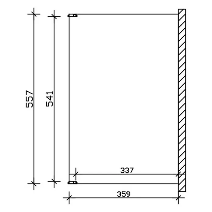 Skan Holz Terrassenüberdachung Novara - L x T: 557 x 359 cm, Polycarbonat, Eiche Hell - Skizze