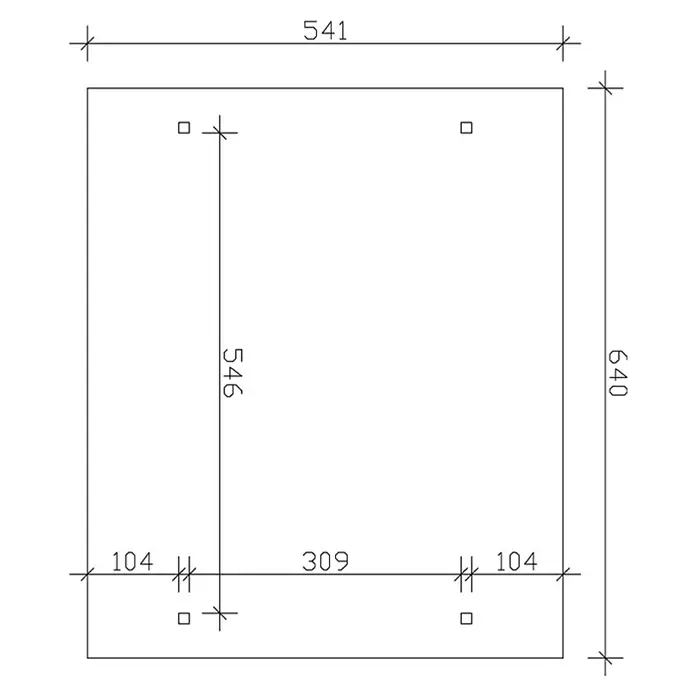 Skan Holz Doppelcarport Odenwald - L x B: 541 x 640 cm, Einfahrtshöhe: 220 cm, Natur - Skizze