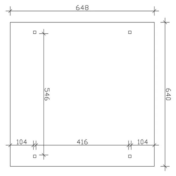 Skan Holz Doppelcarport Odenwald - L x B: 648 x 640 cm, Einfahrtshöhe: 220 cm, Natur - Skizze