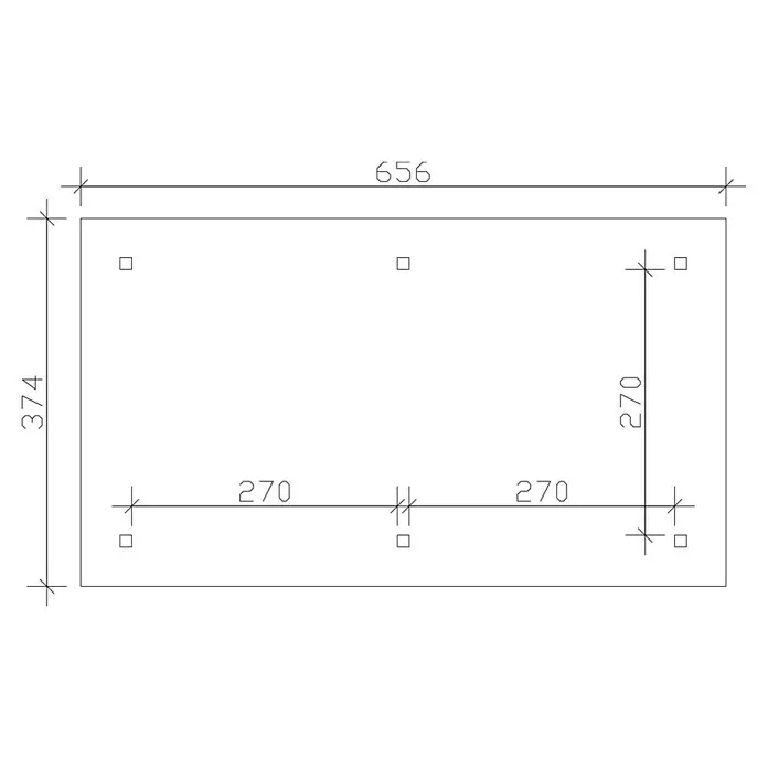 Skan Holz Pavillon Orleans 1 - L x B: 656 x 374 cm, Holz, Natur - Skizze
