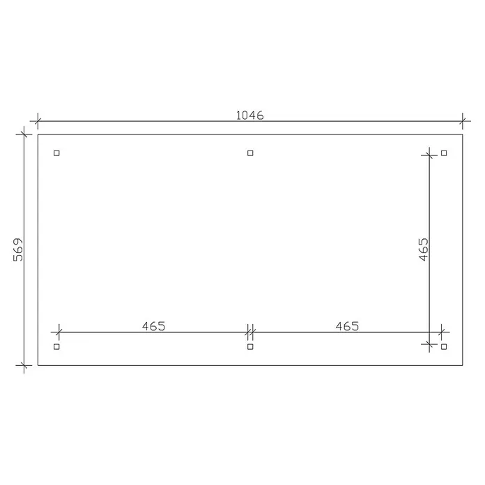 Skan Holz Pavillon Orleans 4 - L x B: 1.046 x 569 cm, Weiß - Skizze