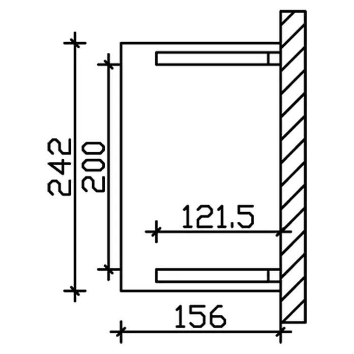 Skan Holz Vordach Paderborn 1 - B x H: 242 x 208 cm, Schiefergrau - Skizze