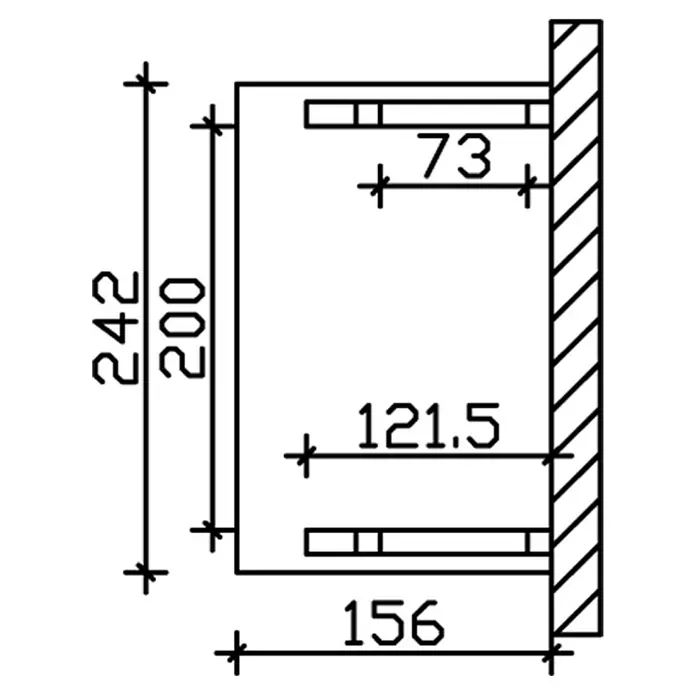 Skan Holz Vordach Paderborn 4 - B x H: 242 x 208 cm, Weiß - Skizze