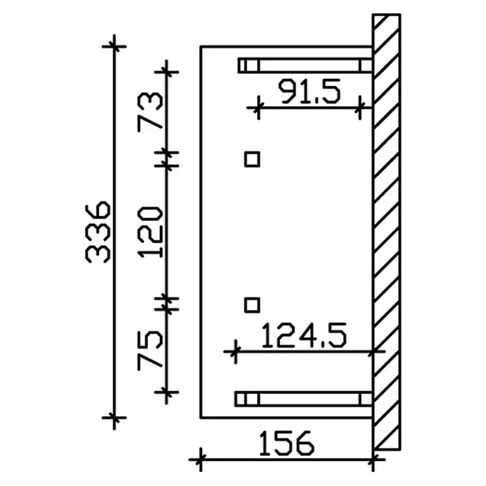 Skan Holz Vordach Paderborn 6 - L x T: 336 cm x 156 cm, Eiche Hell - Skizze
