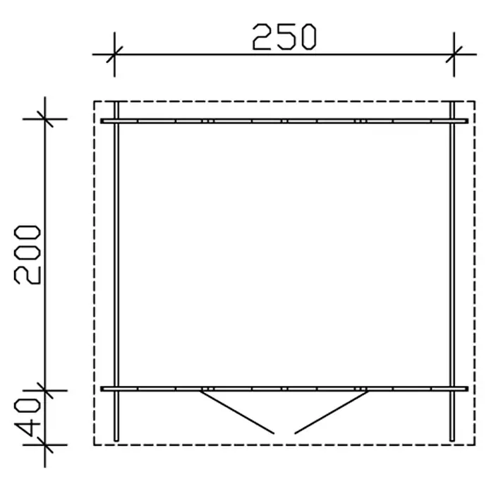 Skan Holz Gartenhaus Palma 1 - B x T: 280 x 255 cm, Holz, 5 m², Wandstärke: 28 mm - Skizze
