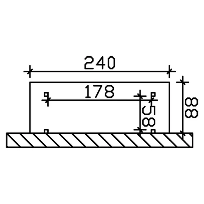 Skan Holz Kaminholzregal Paul 1 - 70 x 190 x 229 cm, Holz, Nussbaum - Skizze