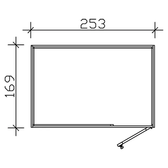 Skan Holz CrossCube Gartenhaus Perth 2 - B x T: 253 x 169 cm, Holz, 4,28 m², Wandstärke: 10 mm - Skizze