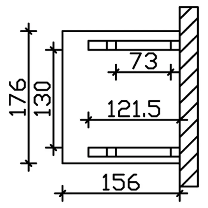 Skan Holz Vordach Potsdam 4 - B x T: 176 cm x 156 cm, Weiß - Skizze