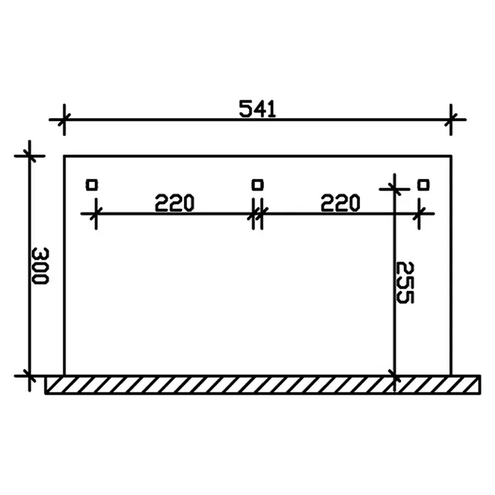Skan Holz Terrassenüberdachung Rimini - B x T: 541 x 300 cm, Natur - Skizze