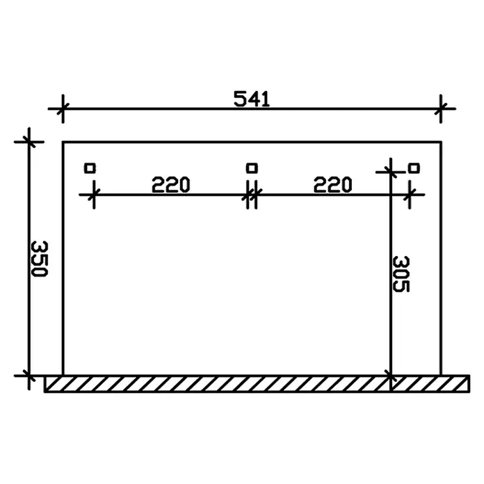 Skan Holz Terrassenüberdachung Rimini - B x T: 541 x 350 cm, Natur - Skizze