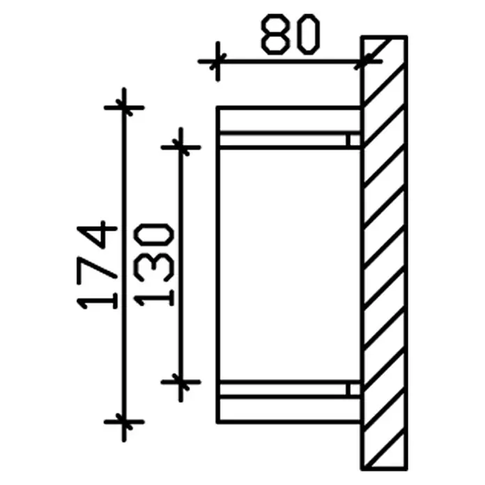 Skan Holz Vordach Rostock 1 - L x T: 174 cm x 80 cm, Eiche Hell - Skizze