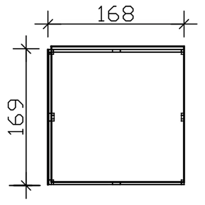 Skan Holz CrossCube Gartenhaus-Anbau Crosscube - B x H: 168 x 223 cm, Passend für: Skan Holz Crosscube Gartenhäuser Sydney/Brisbane 2, Schiefergrau - Skizze