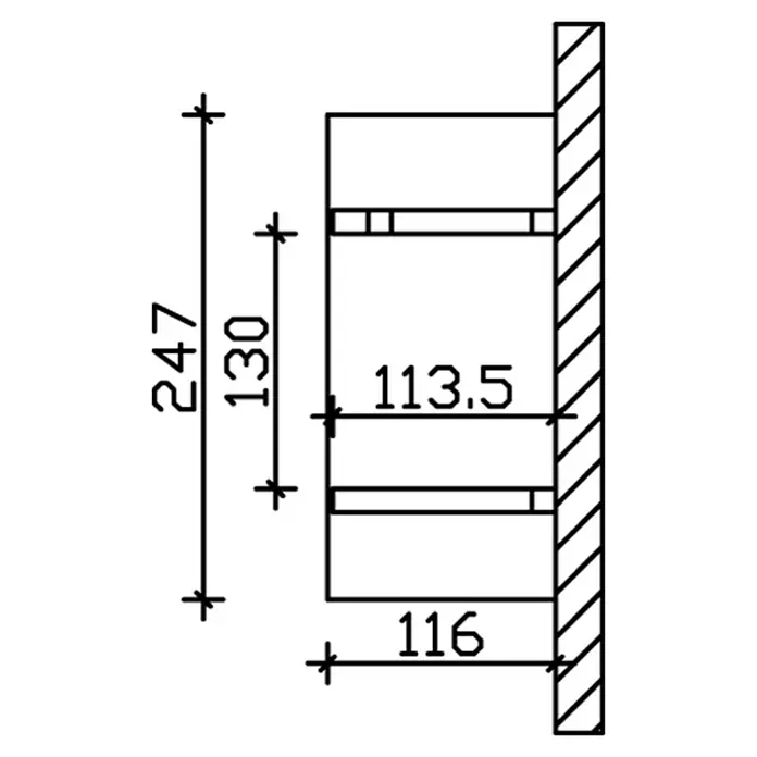 Skan Holz Vordach Siegen 3 - L x T: 247 cm x 116 cm, Natur - Skizze