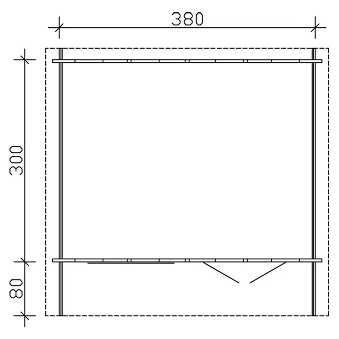 Skan Holz Gartenhaus Stavanger 1 - B x T: 420 x 400 cm, Holz, 11,4 m², Wandstärke: 45 mm - Skizze