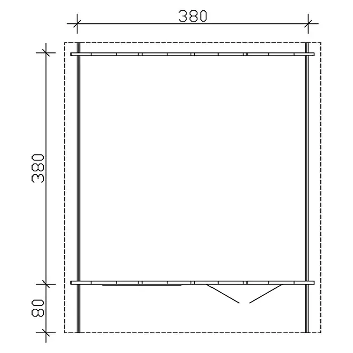 Skan Holz Gartenhaus Stavanger 2 - B x T: 420 x 480 cm, Holz, 14,44 m², Wandstärke: 45 mm - Skizze