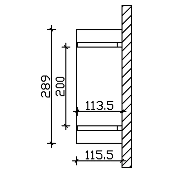 Skan Holz Vordach Stralsund 2 - B x T: 289 cm x 116 cm, Eiche Hell - Skizze
