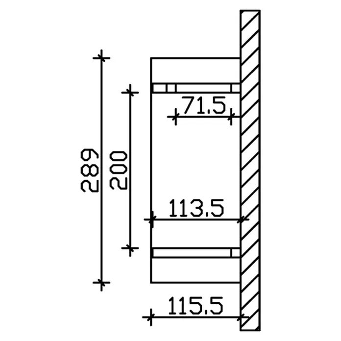 Skan Holz Vordach Stralsund 3 - L x T: 289 cm x 116 cm, Schiefergrau - Skizze