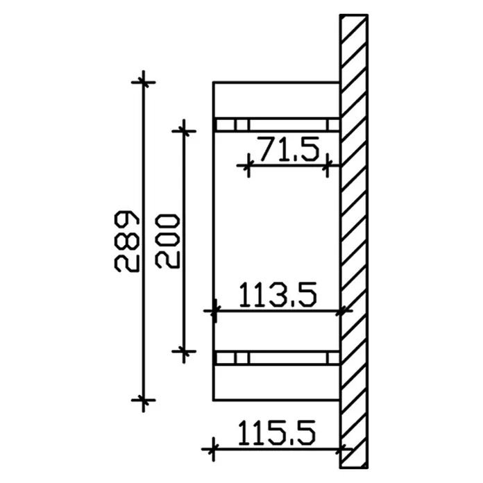 Skan Holz Vordach Stralsund 4 - L x T: 289 cm x 116 cm, Weiß - Skizze
