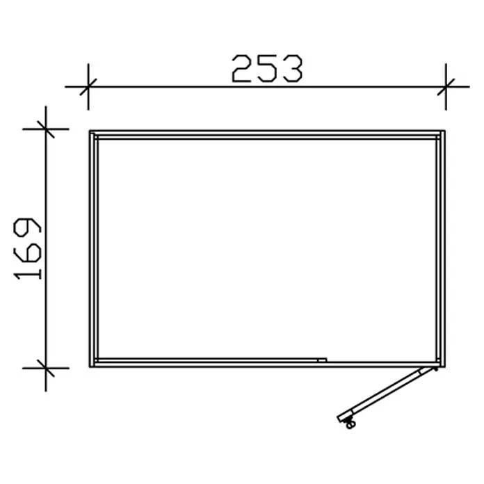 Skan Holz CrossCube Gartenhaus Sydney 2 - B x T: 253 x 169 cm, Holz, 4,28 m², Wandstärke: 10 mm - Skizze