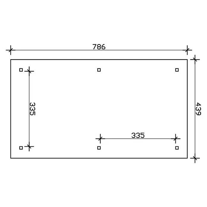 Skan Holz Carport Taunus - L x B: 786 x 439 cm, Einfahrtshöhe: 218 cm, Weiß - Skizze