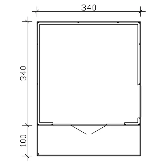 Skan Holz Gartenhaus Tokio 2 - B x T: 340 x 440 cm, Holz, 11,56 m², Schiefergrau, Doppelschalig - Skizze