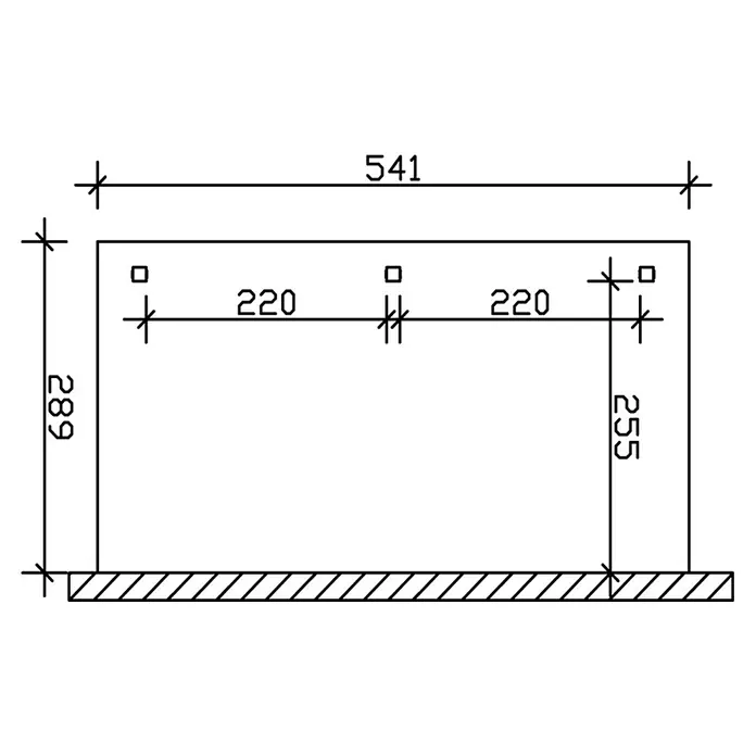 Skan Holz Terrassenüberdachung Venezia - L x T: 541 x 289 cm, Polycarbonat, Natur - Skizze