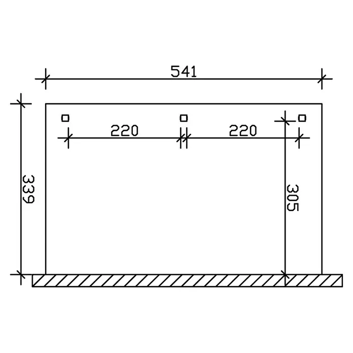 Skan Holz Terrassenüberdachung Venezia - L x T: 541 x 339 cm, Polycarbonat, Natur - Skizze