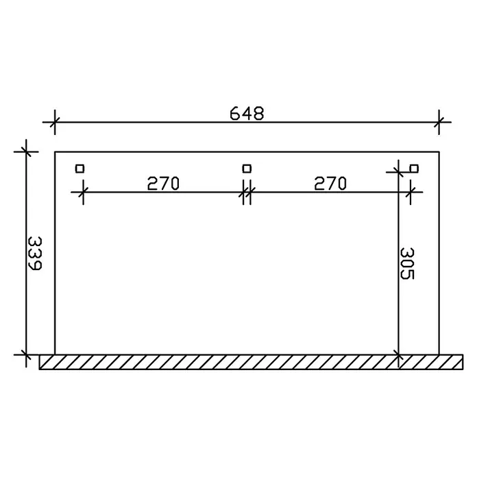 Skan Holz Terrassenüberdachung Venezia - L x T: 648 x 339 cm, Polycarbonat, Weiß - Skizze