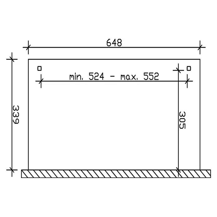 Skan Holz Terrassenüberdachung Verona - B x T: 648 x 339 cm, Fichtenholz, Weiß - Skizze