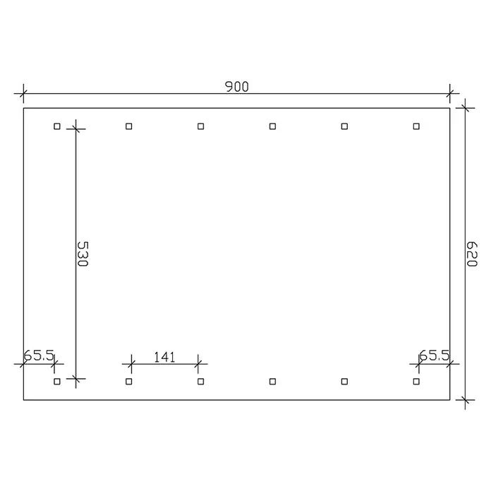 Skan Holz Doppelcarport Wallgau - L x B: 900 x 620 cm, Einfahrtshöhe: 215 cm, Farbe Dach: Schwarz - Skizze