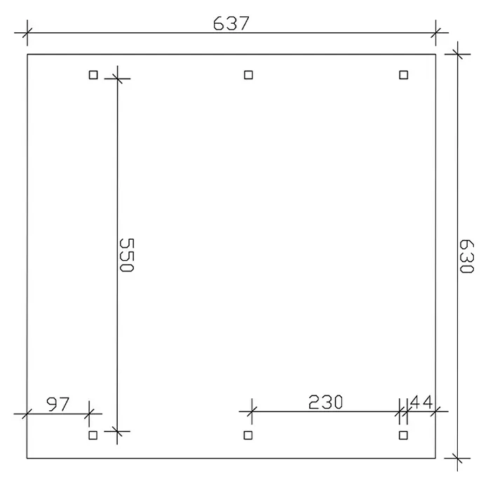 Skan Holz Doppelcarport Wendland - L x B: 637 x 630 cm, Einfahrtshöhe: 216 cm, Weiß/Schwarz, Materialspezifizierung Dach: Aluminium - Skizze
