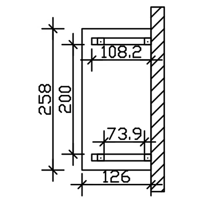 Skan Holz Vordach Wismar 4 - L x T: 258 cm x 126 cm, Weiß - Skizze