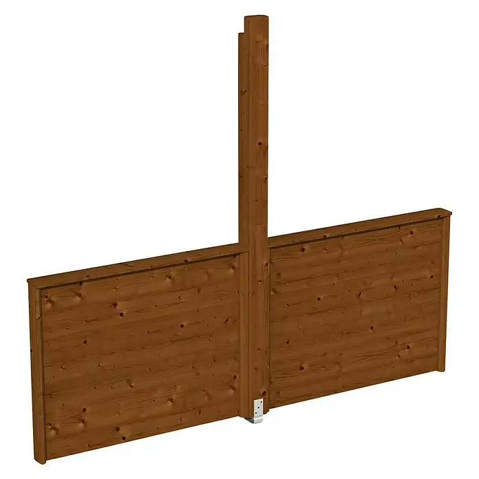 Skan Holz Brüstungsgeländer - Passend für: Skan Holz Pavillon Toulouse, Nussbaum - Diagonale Ansicht