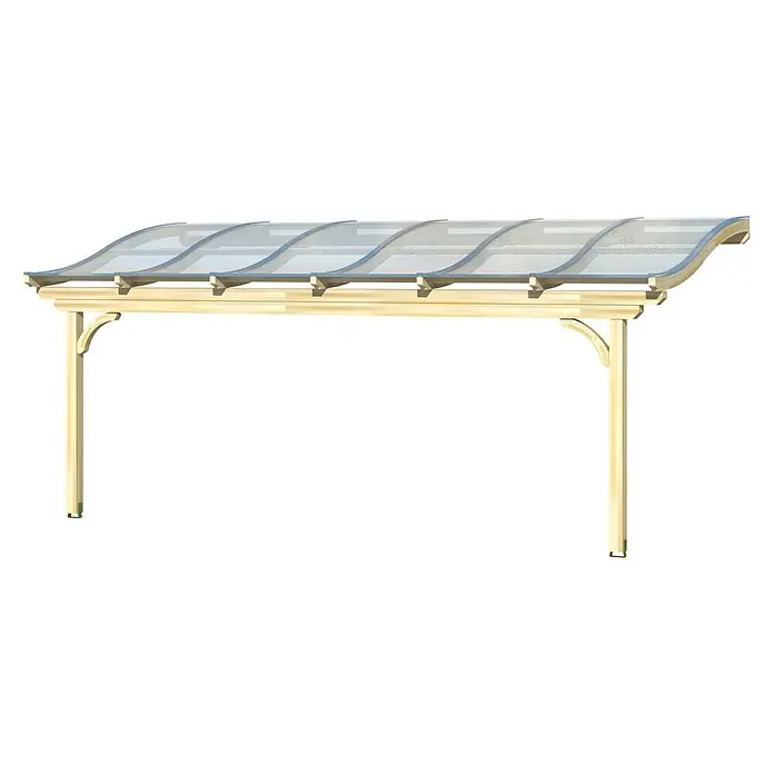 Skan Holz Terrassenüberdachung Verona - B x T: 648 x 239 cm, Fichtenholz, Weiß - Diagonale Ansicht