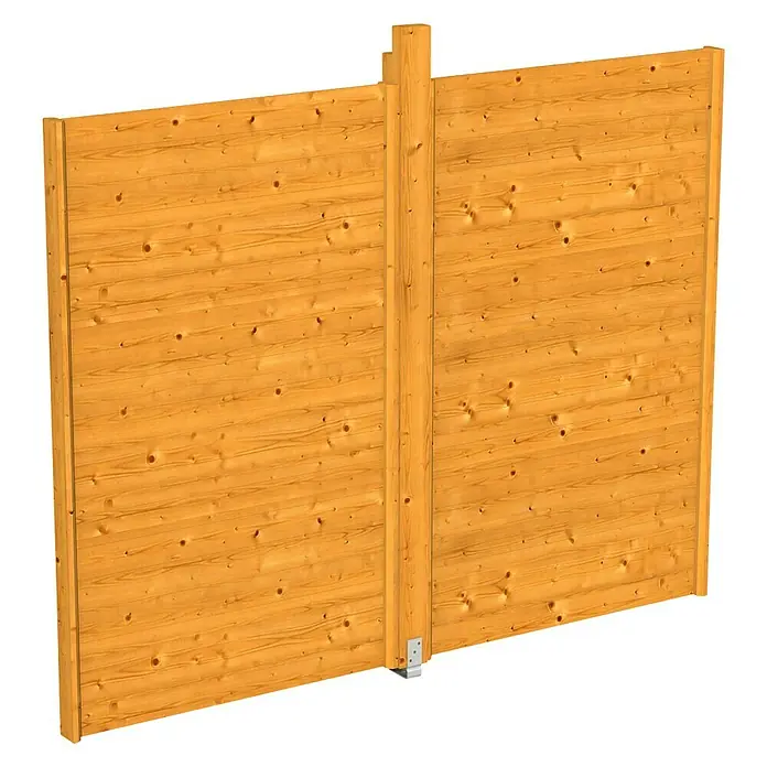Skan Holz Pavillon-Seitenwand - B x H: 270 x 209 cm, Passend für: Skan Holz Pavillon Toulouse, Eiche Hell, Ohne Lichtband - Diagonale Ansicht