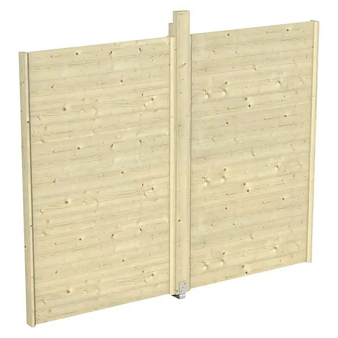 Skan Holz Pavillon-Seitenwand - B x H: 270 x 209 cm, Passend für: Skan Holz Pavillon Toulouse, Natur, Ohne Lichtband - Diagonale Ansicht