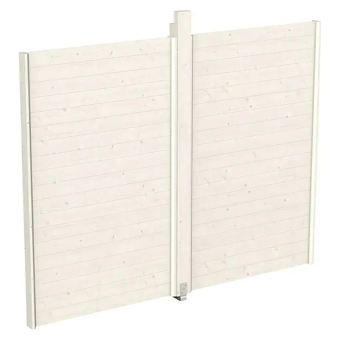 Skan Holz Pavillon-Seitenwand - B x H: 270 x 209 cm, Passend für: Skan Holz Pavillon Toulouse, Weiß, Ohne Lichtband - Diagonale Ansicht