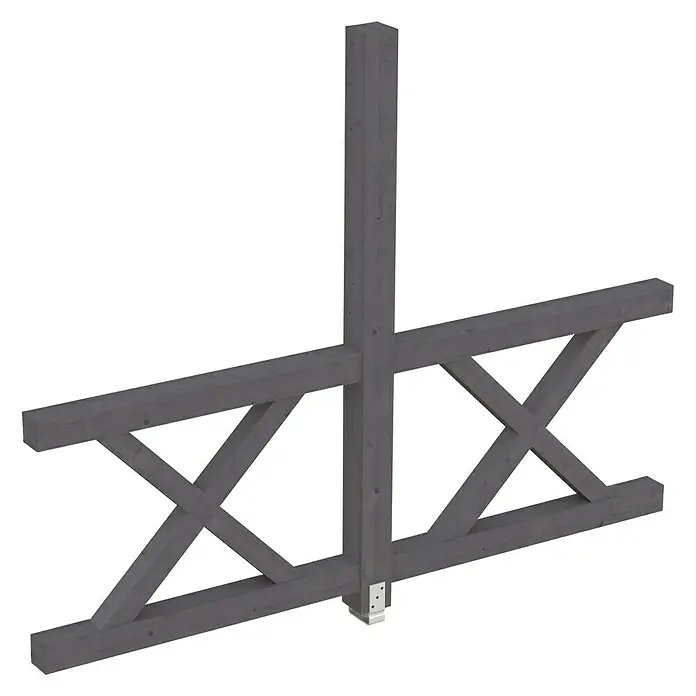 Skan Holz Seitenwand Andreaskreuz - Passend für: Skan Holz Leimholz-Terrassenüberdachungen, Tiefe 300/289 cm, freistehend, Schiefergrau - Diagonale Ansicht
